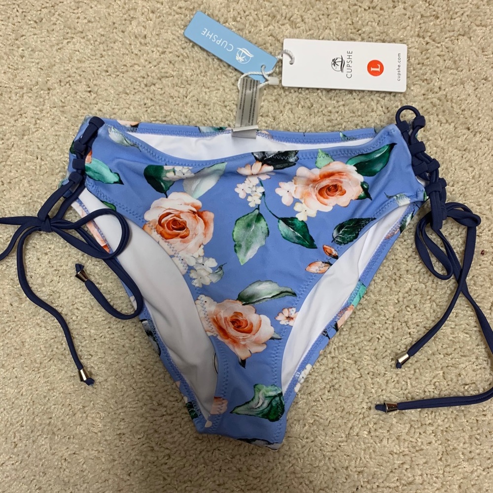 blue floral bikini bottoms